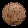 London Coins : A152 : Lot 2203 : Farthing 1844 Reverse A (flaw by Britannia's right arm), 9 teeth date spacing, High 44 in date,...