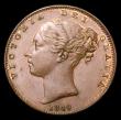 London Coins : A152 : Lot 2219 : Farthing 1849 4 over lower 4 in date. 9 teeth date spacing, CGS Variety 05, UNC with traces of lustr...
