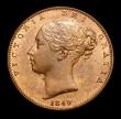 London Coins : A152 : Lot 2220 : Farthing 1849 4 over lower 4 in date. Stop after date. Note:- Stop is halfway up the level of the 9....
