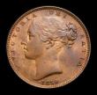 London Coins : A152 : Lot 2224 : Farthing 1850 5 over 7 with unbarred A's in BRITANNIAR, CGS Variety 03, UNC with some subdued l...