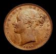 London Coins : A152 : Lot 2225 : Farthing 1850 5 over higher 5 in date CGS Variety 05, UNC and lustrous with some light cabinet frict...