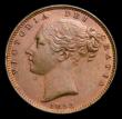 London Coins : A152 : Lot 2231 : Farthing 1853 3 over 2 WW Raised, Unbarred A's in BRITANNIAR, approaching UNC, slabbed and grad...