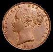 London Coins : A152 : Lot 2236 : Farthing 1853 WW Raised. 11 teeth date spacing, CGS Variety 12, UNC or near so with a trace of lustr...