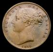 London Coins : A152 : Lot 2240 : Farthing 1855 WW Raised High break to shamrock stem, CGS Variety 05, UNC or near so, slabbed and gra...