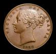London Coins : A152 : Lot 2246 : Farthing 1858 Large Date 5 over 5 and last 8 over 8 in date, CGS Variety 06, slabbed and graded CGS ...