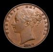 London Coins : A152 : Lot 2252 : Farthing 1859 Reverse B. 9 doubled in date (underlying 9 to the left) Britannia's Head does not...