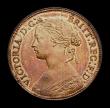 London Coins : A152 : Lot 2254 : Farthing 1860 Beaded Border Freeman 496 dies 1+A, UNC and lustrous with an attractive magenta tone o...