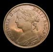 London Coins : A152 : Lot 2255 : Farthing 1860 Bronze Proof, Toothed Border, 4 Berries, Freeman 500 dies 2+B, Choice Toned UNC with a...