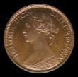 London Coins : A152 : Lot 2258 : Farthing 1861 Bronze Proof Freeman 506, dies 3+B, Toned UNC with a trace of lustre, slabbed and grad...