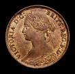 London Coins : A152 : Lot 2266 : Farthing 1865 Large Fat 8 in Date, CGS Variety 02 UNC with lustre, slabbed and graded CGS 80, the fi...