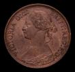 London Coins : A152 : Lot 2274 : Farthing 1869 Narrow Date as Freeman 522 dies 3+B, Toned UNC/AU
