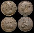 London Coins : A152 : Lot 2311 : Farthings (5) 1735 3 over 3 Peck 863* Fine, slabbed and graded CGS 20, 1829 Peck 1444 A/UNC, slabbed...