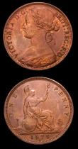 London Coins : A152 : Lot 2497 : Pennies (2) 1874H Freeman 66 dies 6+G GVF cleaned, Ex-J.Welsh 31/8/1999 &pound;35, 1874 Freeman 67 d...