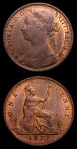 London Coins : A152 : Lot 2499 : Pennies (2) 1877 Freeman 91 dies 8+J GEF and lustrous with some contact marks and small spots, Ex-Cr...