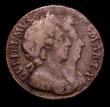 London Coins : A152 : Lot 2662 : Farthing 1694 Second L of GVLIELMVS overstuck, also the R of MARIA joined at it's base, Fair, u...