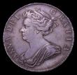 London Coins : A152 : Lot 2857 : Halfcrown 1704 TERTIO plumes in angles reverse ESC 570 (rarity 2), S3581 GVF/EF and richly toned rar...