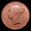 London Coins : A152 : Lot 3138 : Penny 1858 Large Date, No WW, V over left tilted V in VICTORIA, unlisted by Peck, EF/NEF with traces...