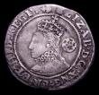 London Coins : A153 : Lot 2018 : Sixpence Elizabeth I 1599 Bust 6C S.2578B mintmark Anchor with rounded flukes, Fine and rare
