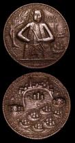 London Coins : A153 : Lot 2039 : Admiral Vernon related (2) Fort Chagre Taken 1740 37mm diameter in brass, Eimer 554 Obverse Half len...