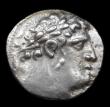 London Coins : A153 : Lot 2086 : Ar Shekel.  Phoenicia, Tyre. C, 126/5 BC-AD 65/6. Dated CY 30 (97/6 BC).  Obv;  Laureate bust of Mel...