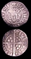 London Coins : A153 : Lot 2128 : Penny Edward I York Mint, Class 3e S.1429 Fine, Farthing Edward II London Mint, S.1474 Fine with som...