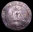 London Coins : A153 : Lot 2147 : Sixpence Edward VI Fine Silver Issue, London Mint, S.2483 Mintmark Tun NVF/VF with an attractive blu...