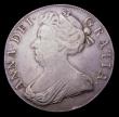 London Coins : A153 : Lot 2179 : Crown 1708 Plumes ESC 108 About Fine/Fine the obverse with some scuffs on the portrait, scarce 