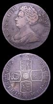 London Coins : A153 : Lot 2190 : Crowns (2) 1707E ESC 103 Fine, darkly toned, 1708E ESC 106 Near Fine