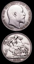 London Coins : A153 : Lot 2191 : Crowns (2) 1928 ESC 373 GVF, 1902 ESC 361 Bright About Fine 
