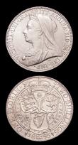 London Coins : A153 : Lot 2205 : Florins (2) 1895 ESC 879 Davies 838 dies 2A About UNC with a small tone spot on the veil, 1896 ESC 8...