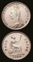 London Coins : A153 : Lot 2206 : Groats (2) 1838 ESC 1930 EF toned, 1888 ESC 1956 EF