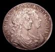 London Coins : A153 : Lot 2216 : Halfcrown 1689 First Shield, No Frosting, with pearls ESC 507 Good Fine/Fine
