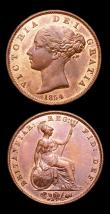 London Coins : A153 : Lot 2236 : Halfpennies (2) 1838 Peck 1522 A/UNC with traces of lustre 1854 Peck 1542 UNC and lustrous with some...
