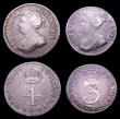 London Coins : A153 : Lot 2250 : Maundy a 3-part set 1704 (only 3 coins issued for this year) Fourpence ESC 1887 Fine with some scrat...