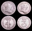 London Coins : A153 : Lot 2251 : Maundy a 3-part set 1763 Fourpence ESC 1908 EF/NEF, Threepence ESC 2034 EF, Twopence ESC 2238 A/UNC ...