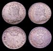 London Coins : A153 : Lot 2260 : Maundy Set 1729 ESC 2402 Fourpence NEF with some haymarking and adjustment lines, Threepence About E...