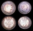 London Coins : A153 : Lot 2264 : Maundy Set 1831 ESC 2436 EF to GEF with matching tone, the Threepence, Twopence and Penny with some ...