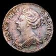 London Coins : A153 : Lot 2281 : Shilling 1708 Third Bust ESC 1147 UNC the obverse colourfully toned, the reverse with lustre