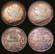 London Coins : A153 : Lot 2309 : Sixpences (3) 1896 ESC 1766 A/UNC toned, 1899 ESC 1769 UNC toned, 1900 ESC 1770 AU/UNC toned
