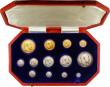 London Coins : A153 : Lot 2409 : Proof Set 1902 Long Matt Set 13 coins Five Pounds, Two Pounds, Sovereign, Half Sovereign, Crown, Hal...