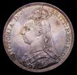 London Coins : A153 : Lot 2597 : Crown 1888 Wide Date Davies 481 dies 1A Superb and colourfully toned UNC with light bag marks, super...