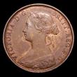 London Coins : A153 : Lot 3098 : Halfpenny 1860 Toothed Border F over P in HALF, dies as Freeman 267 dies 4+C, the complete foot and ...