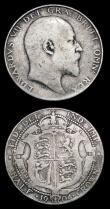 London Coins : A153 : Lot 3325 : Shilling 1905 ESC 1414 NVG, Halfcrown 1904 ESC 749 VG both rare