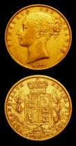 London Coins : A153 : Lot 3459 : Sovereign 1871 Shield Reverse, Marsh 55, Die Number 45 Fine, Half Sovereign 1902 Marsh 505 Fine