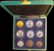 London Coins : A153 : Lot 709 : Vatican City Mint Set 1929 9 coin set with the 100 Lire Gold issue, first year of issue KM MS1 10,00...