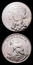 London Coins : A153 : Lot 835 : Australia - Queen Elizabeth and Prince Philip (2) by S.G.M.Adams of Leeds 32mm diameter in base meta...