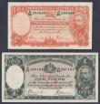 London Coins : A154 : Lot 120 : Australia (2) 10 Shillings  KGV portrait at right, 10 shillings 1936-39 Pick21 rust mark bottom edge...