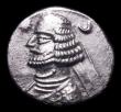 London Coins : A154 : Lot 1513 : Ancient Persia, Parthian Empire - Drachm Orodes II (53-38 BC) Obverse bust to left, Sun before bust,...