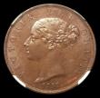 London Coins : A154 : Lot 2295 : Halfpenny 1858 8 over 7 Peck 1548 NGC MS63 BN