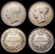 London Coins : A154 : Lot 2660 : Shillings (3) 1871 ESC 1321 Die Number 12 EF with some hairlines and a stain on the Queen's nec...